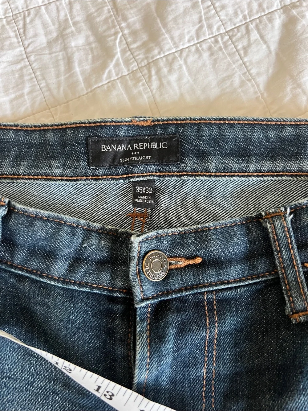 Banana republic men’s denim jeans, slim straight, 35/32